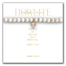 Scripture Bracelet with Cross Charm-Howlite