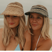 Stripe Woven Playa Visor: Cocoa/Nat