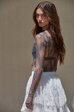 Charcoal Knit Lace Long Sleeve Mock Neck Top