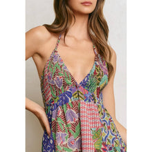 Paisley Patchwork Smocked And Flared Mini Dress: HAWAIIAN GARDEN / S-M-L(2-2-2)