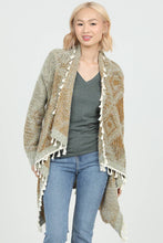 TASSEL FRINGE CARDIGAN OLIVE