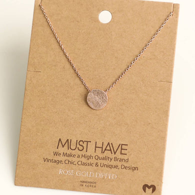 Solid Circular Pendant Necklace: R