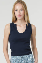 X2EG6-ASIS COTTON RIB KNIT U NECK TANK TOP: NAVY / L