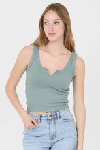 X2DF9-ASIS NOTCH NECK RIB KNIT TANK TOP: WHITE / M