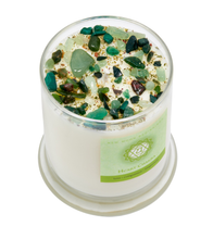 Heart Chakra Candle - Soy Candle - Herb & Crystal Candles: 8oz Round Tin