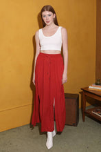B6A55-ASIS DOUBLE SLIT MAXI SKIRT: White / M