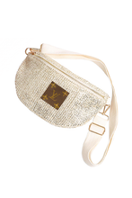 Upcycled Textured Sling Bag: Silver