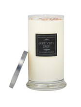 Good Vibes Only Candle - Herb, Flower, & Crystal Candles: 7.75oz Glass Jar