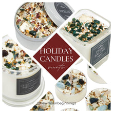 Christmas and Holiday Candles, Soy Candle, Crystal Candles: Cinnamon Vanilla / 12oz Glass Jar