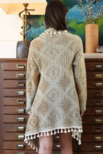 TASSEL FRINGE CARDIGAN OLIVE