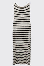 Striped Knit Maxi Dress: Rust / M