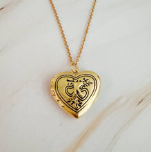 Nostalgic Heart Initial Open Locket Necklace: J