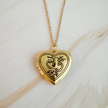 Nostalgic Heart Initial Open Locket Necklace: K