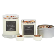 Thankful Candle - Soy Candles Crystal Candles - Fall Candles: 12oz Round Glass