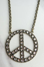 Blaze Peace Necklace - Rhinestone Bronze