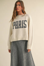 T3823   LETTER FRONT SWEATER TOP: CREAM_NY / L
