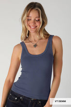 NS8528 - Vintage Reversible Ribbed Tank Top: Vintage Denim