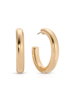 Medium Thick Classic Hoops: 18k Gold Plated / One Size