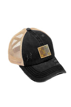 LV Up-Cycled Distressed Trucker Cap: Charcoal