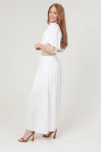 B6A55-ASIS DOUBLE SLIT MAXI SKIRT: White / L