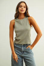 ET6892   WASHED RIB SLEEVELESS TOP: BLACK / L