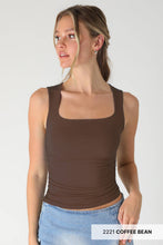 Clean Line Square Shirred Top Papaya