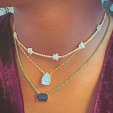 Precious Pendant Tennis Necklace: Soft Pink