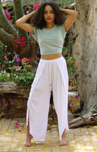 25P68-ASIS WRAP PANTS WITH CROCHET TRIM AND ELASTIC WAIST: BLACK / M
