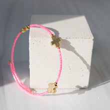 Faithful Cross Bangle-Hot Pink 