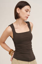 NS8408- Clean Line Square Shirred Top: 2273 Deep Sea Blue