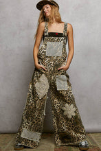 Crochet Contrast Patch Detail Chest Pocket Woven Overalls: INDIGO / S