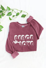 PEACE LOVE Mineral Graphic Sweatshirt: DUSTY FOREST / M