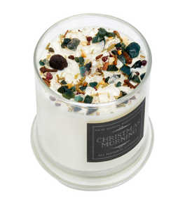 X-mas Morning Candles: 12oz Round Glass