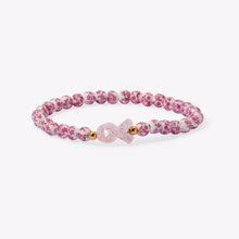 Holy Water Porcelain Pink Ribbon Bracelet Waterproof Gold