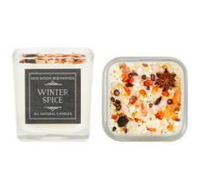 Christmas and Holiday Candles, Soy Candle, Crystal Candles: Cinnamon Vanilla / 12oz Glass Jar