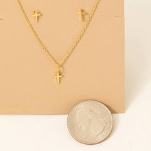 Dainty Cross Pendant Necklace Set: G