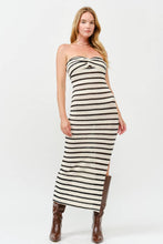 Striped Knit Maxi Dress: Rust / S