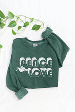 PEACE LOVE Mineral Graphic Sweatshirt: DUSTY FOREST / M