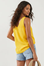 Classic V-neck Tank Top With Strap Accent - SS: Papyrus / 3s-2m-1l