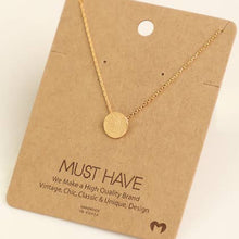 Solid Circular Pendant Necklace: R