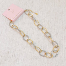 Cabled Texture Two Tone Chain Necklace