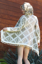 TASSEL FRINGE CARDIGAN OLIVE