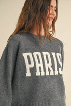 T3823   LETTER FRONT SWEATER TOP: CREAM_NY / M