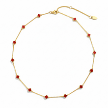 Petite Colored Clover Necklace: Blush Pink