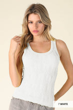 NS8458 - Reversible Lace Textured Tank Top: 2246 French Roast