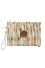 Upcycled Textured Wristlet: Turquoise
