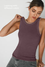 NS8258 - Vintage Reversible Ribbed Tank: Vintage Mist Teal