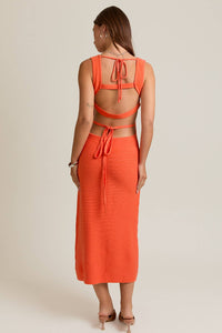 Creamsicle Sleeveless Square Neck Midi Dress