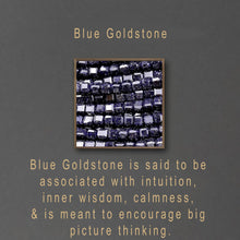 Celestial Black Moon w/ Gemstone Stick Drop Earrings: Blue Quartz Star Cut & Blue Goldstone