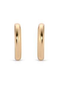 Medium Thick Classic Hoops: 18k Gold Plated / One Size